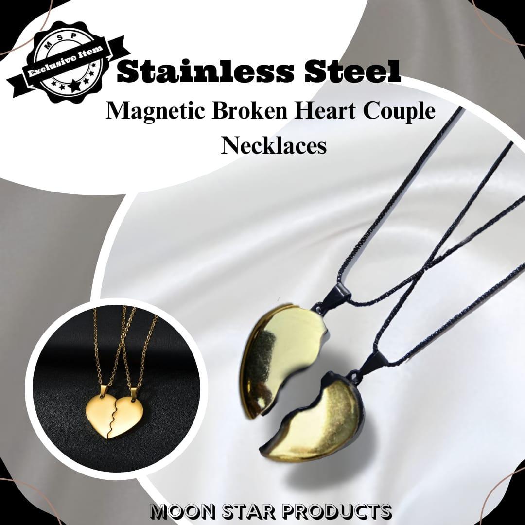 Golden Heart Design Couple's Pendant - Set of 2 Pcs