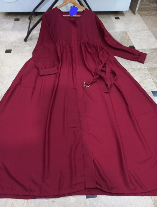 Elegant Stylish Maroon Color Abaya